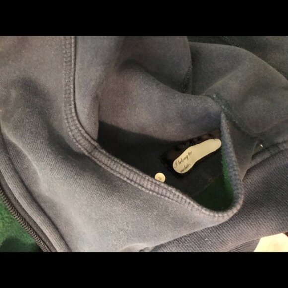 LULULEMON Scuba Hoodie Cotton Fleece Hood Jacket Sweater Top Pocket Gray Green 8 - Picture 6 of 6